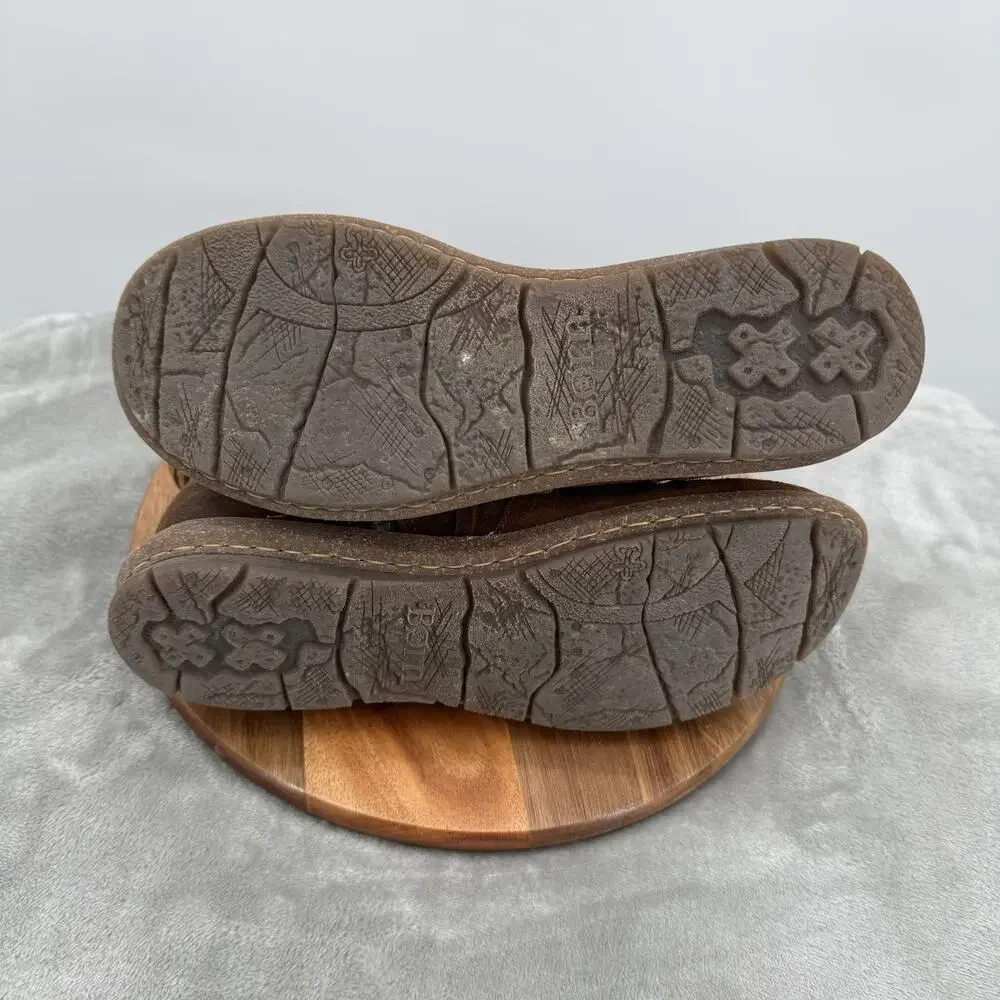 Born Tarkiln Boots Womens 8.5 Brown Distressed Ankle Boot Leather Zip - Picture 7 of 12